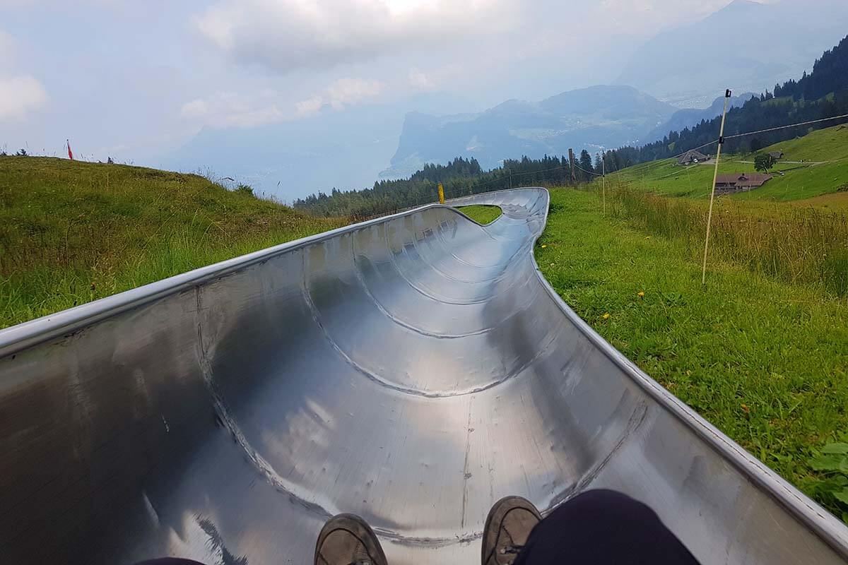 Summer toboggan run at Frakmuntegg, Mt Pilatus