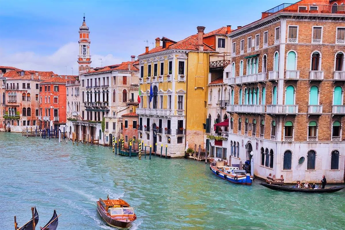 Venice Grand Canal and colorful Palazzos