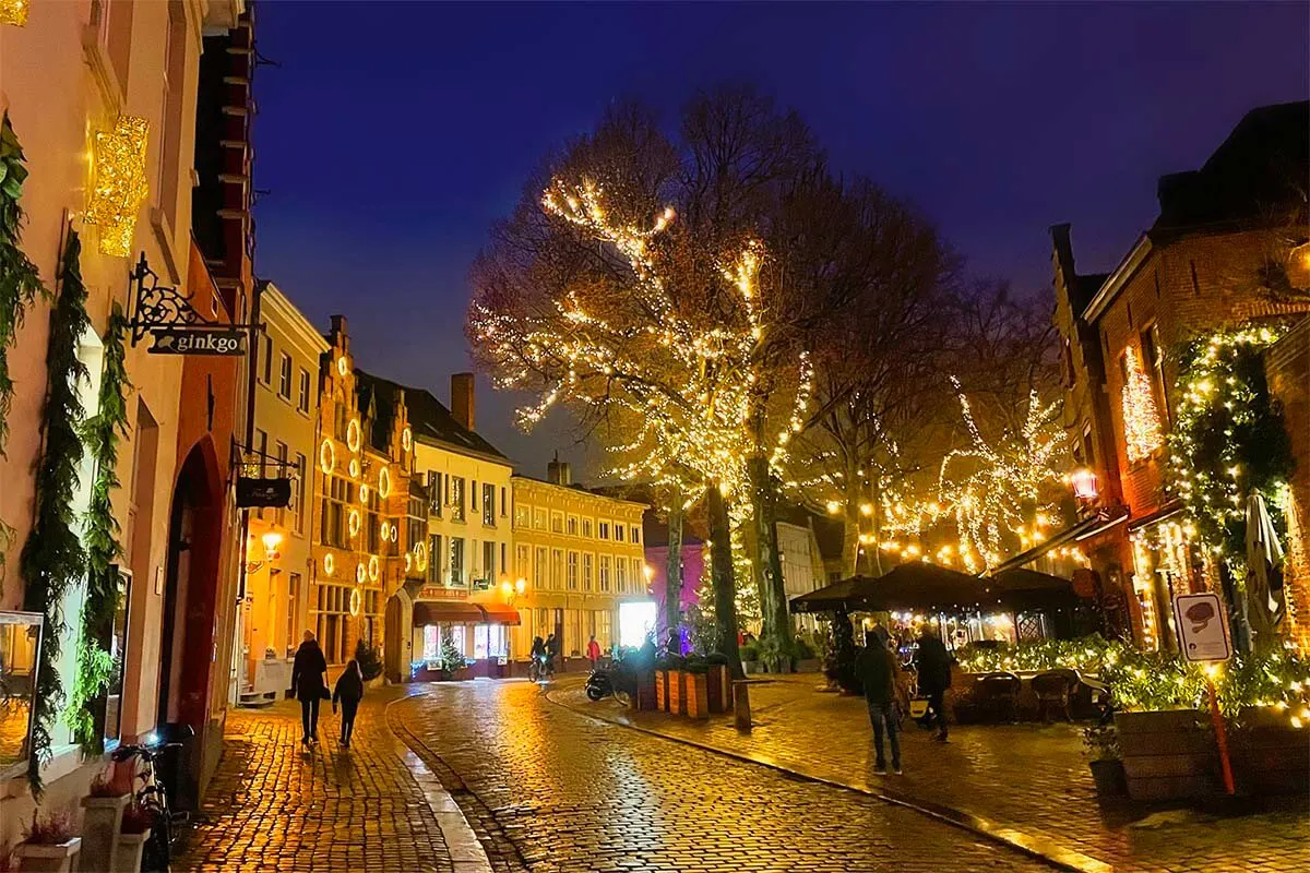 Walplein in Bruges at Christmas