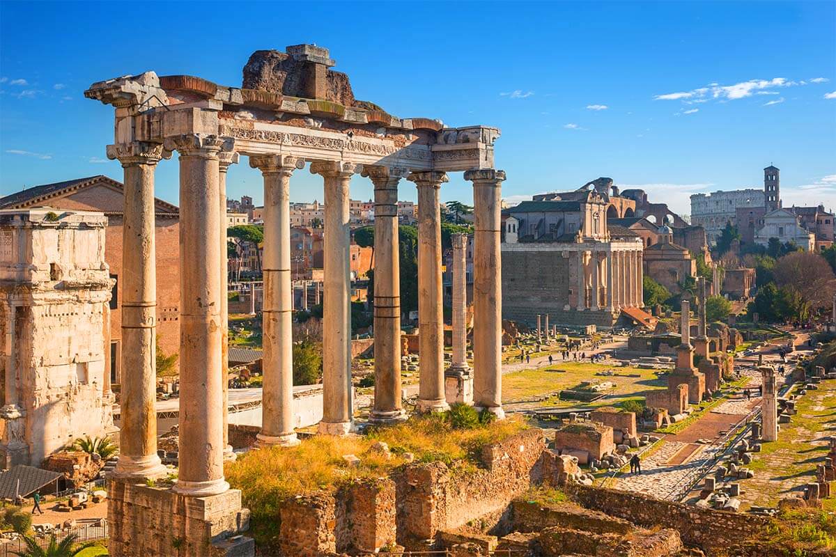 Vista del Campidoglio en Roma (punto panorámico del foro romano)