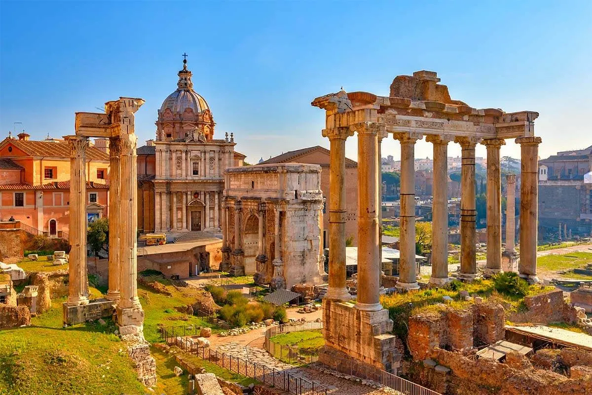 Forum Romanum view from panoramic view from Campidoglio in Rome