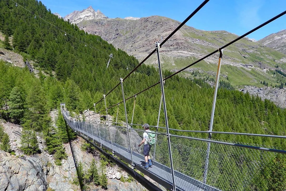 Furi suspension bridge in Zermatt