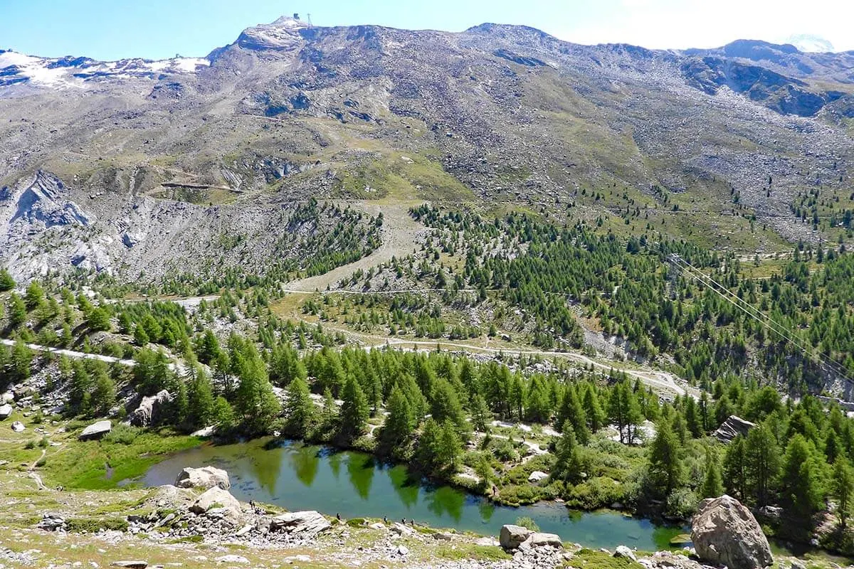 Grindjisee as seen from the alpine trail above the lake