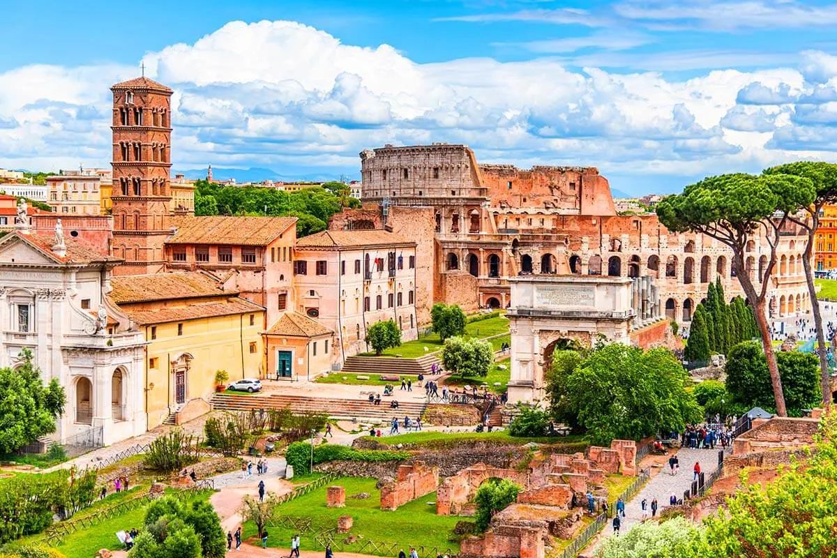 Roman Forum and the Colosseum as seen from Palatine Hill