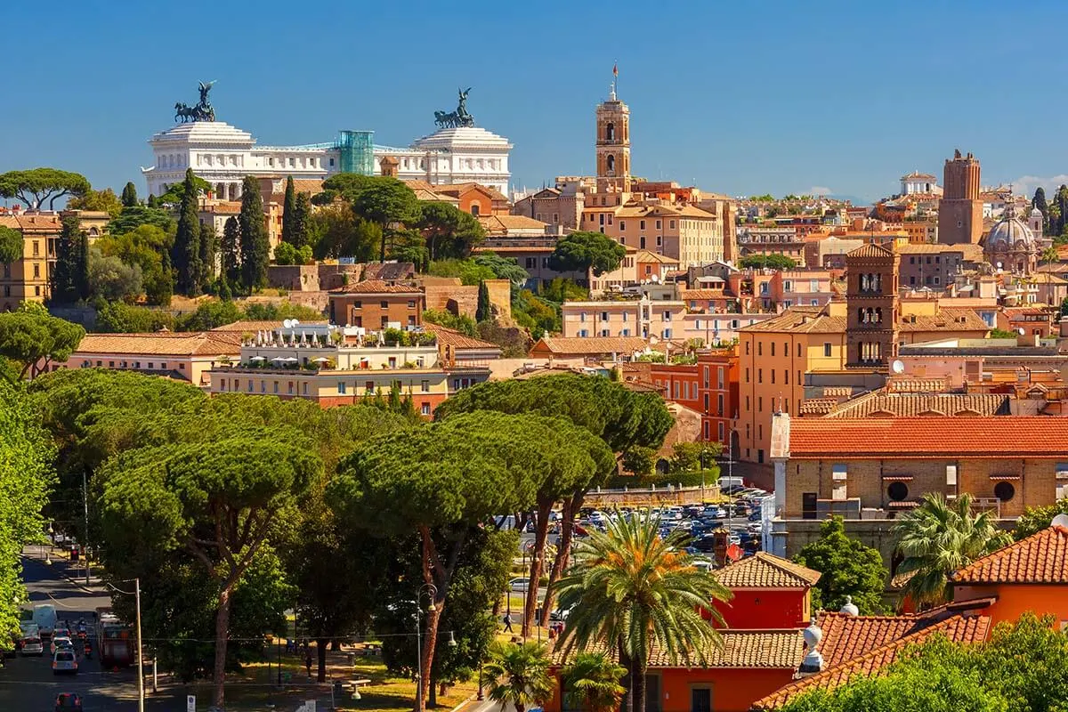 Rome skyline views from Orange Garden (Giardino degli Aranci)