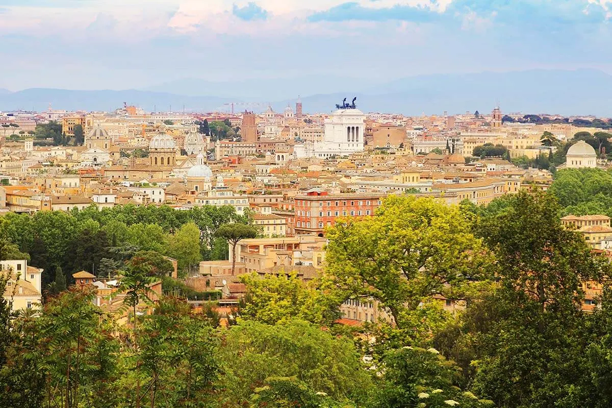 Vista de Roma desde la colina Gianicolo