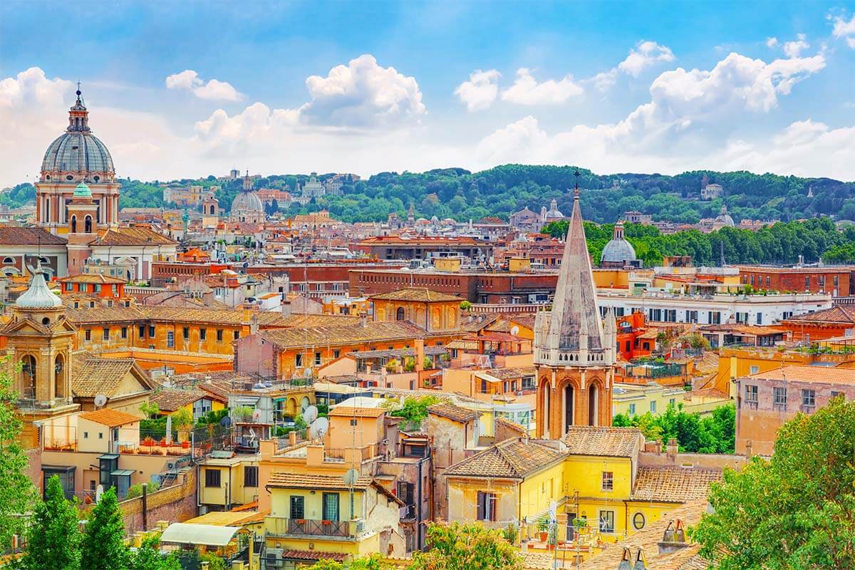 Vista de Roma desde la Terrazza Viale del Belvedere en la colina Pincian