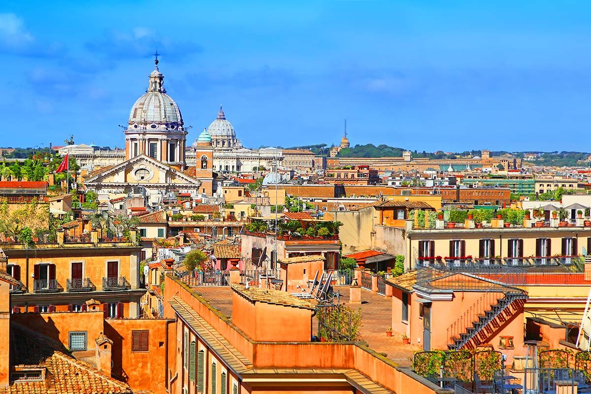 Vistas de Roma desde la Piazza della Trinita dei Monti