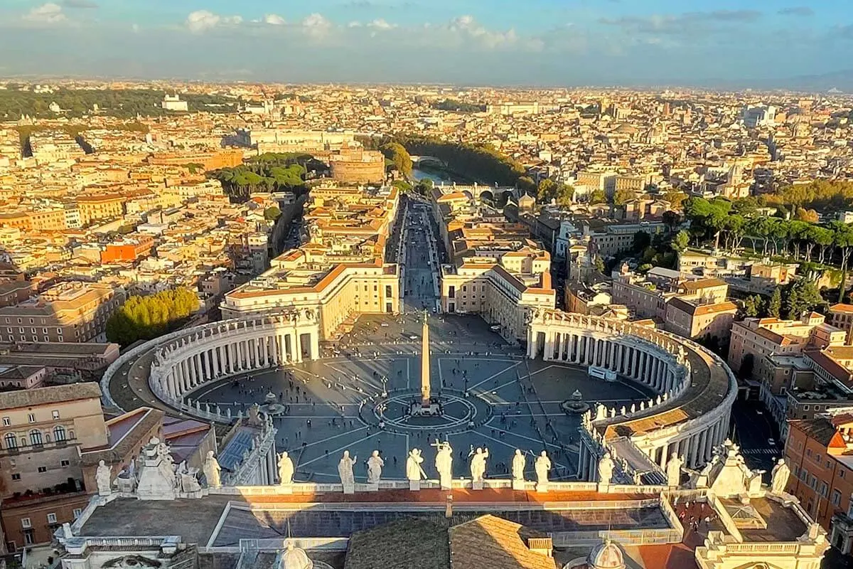 Rome views from the dome of St Peter's Basilica