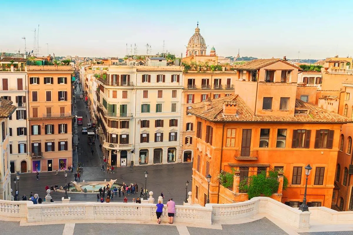 Rome views from the top of the Spanish Steps