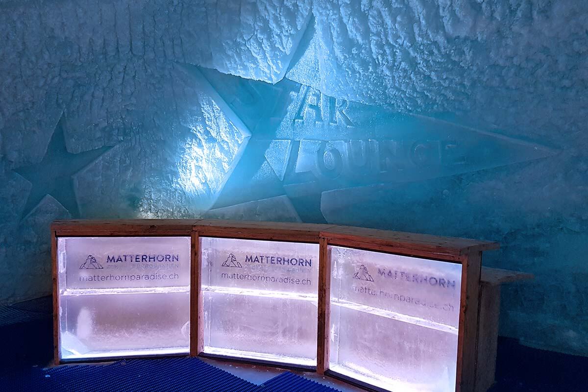 Star Lounge ice bar at Matterhorn Glacier Paradise