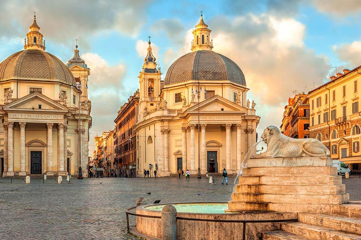 Two churches on Piazza del Popolo in Rome