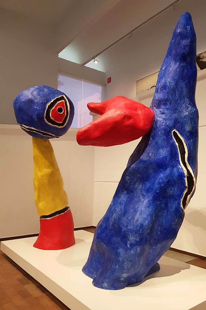 Art inside the museum Joan Miro Foundation in Barcelona