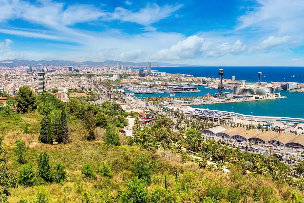 Barcelona city view from Montjuic