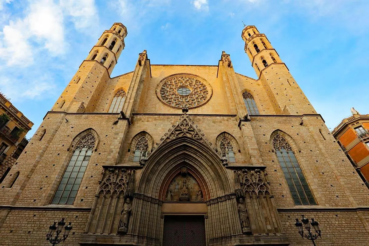 Basilica of Santa Maria del Mar in Barcelona Spain