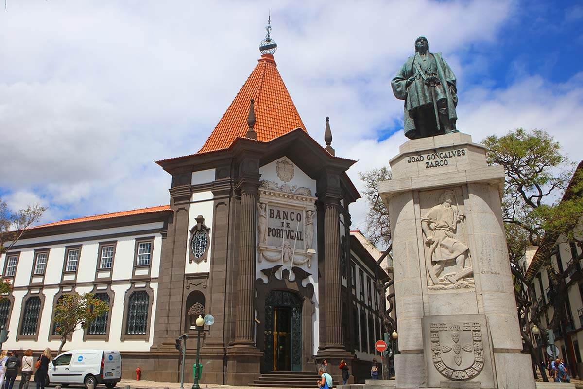 Central town square in Funchal Madeira
