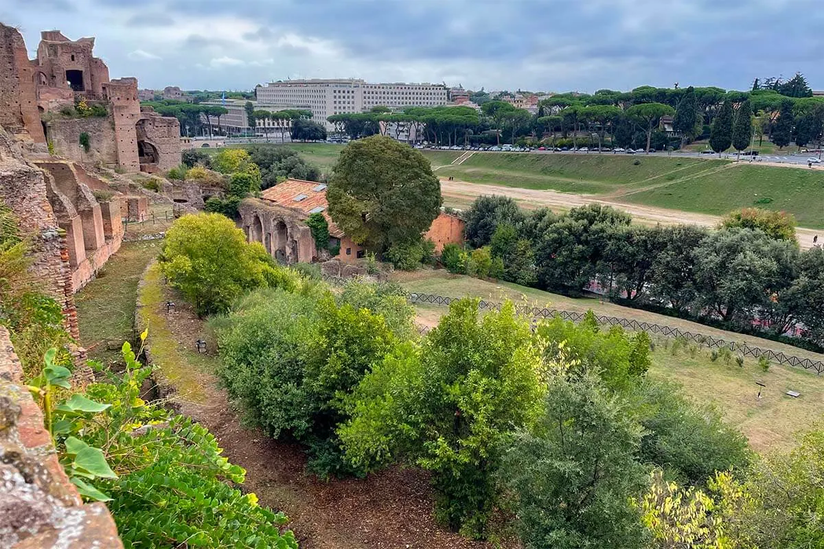 Circus Maximus as seen from the Palatine Hill in Rome
