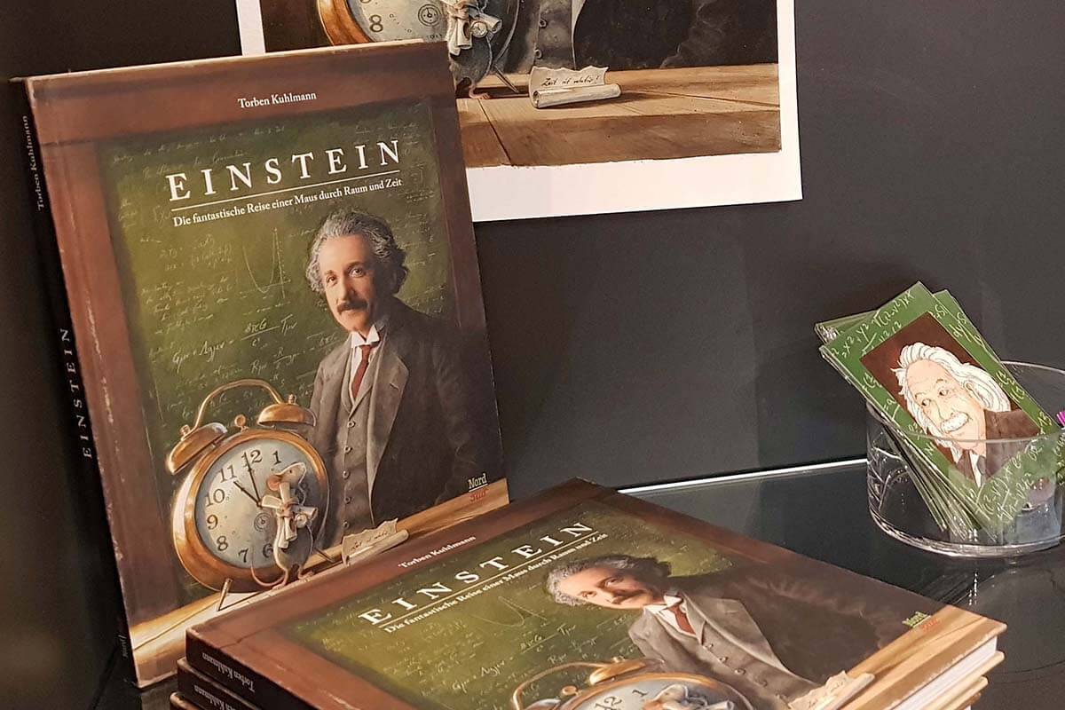Einstein books and souvenirs at Einstein Museum in Bern Switzerland