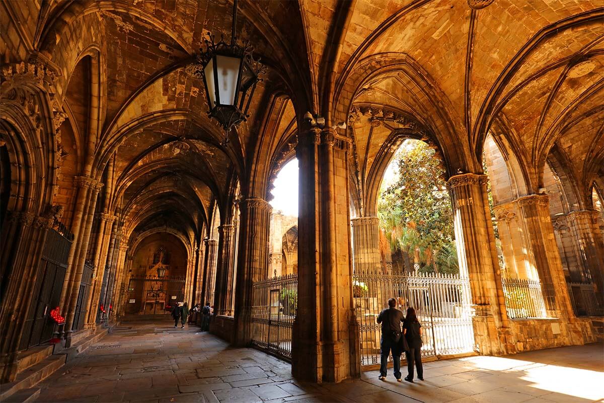 Garden and inner courtyard of Barcelona Cathedral
