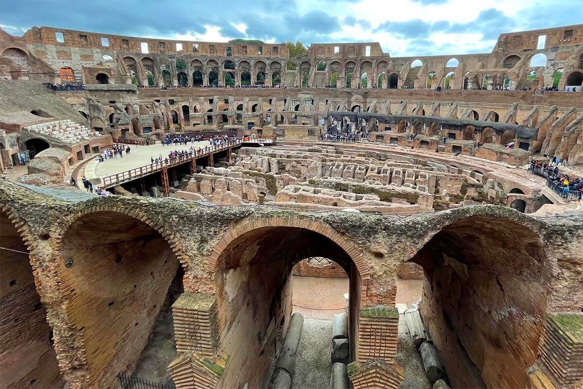 Inside the Colosseum in Rome