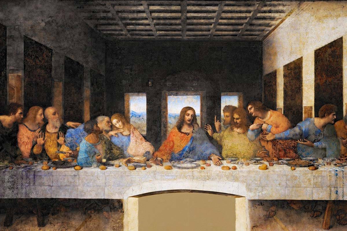 Leonardo da Vinci pintura de la Última Cena en Milán Italia