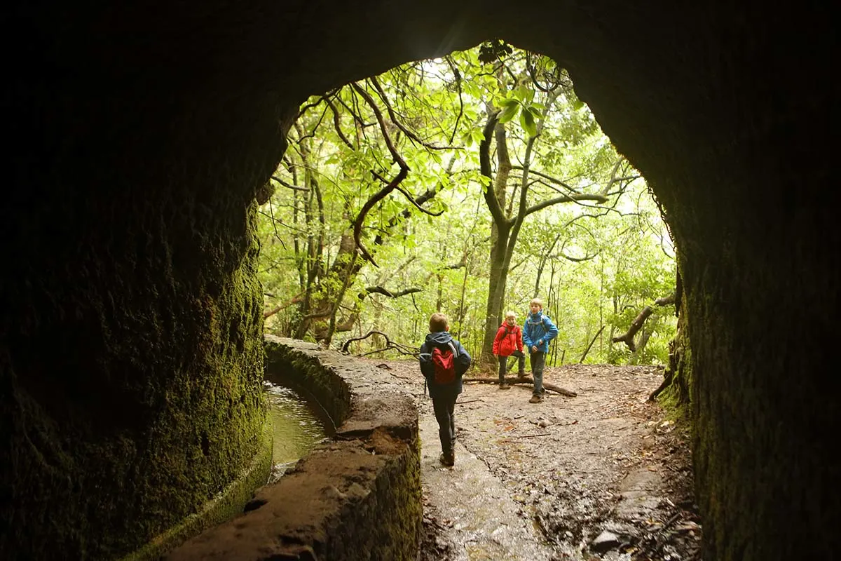 Levada do Caldeirao Verde hike tunnel, Madeira
