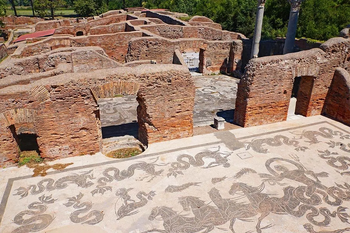 Ostia Antica mosaics - ancient Roman landmark in Italy