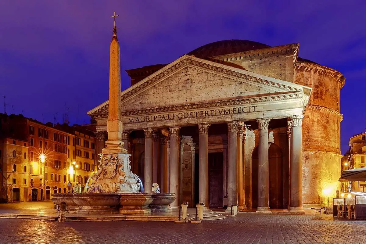 Pantheon in Rome at night - Italy