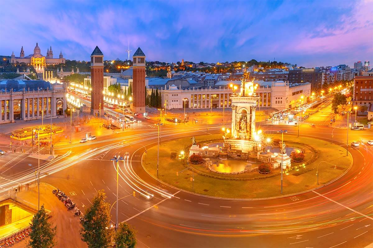 Plaça d'Espanya view from Arenas de Barcelona