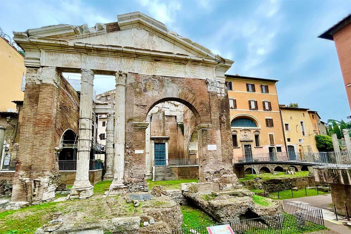 Portico of Octavia (2nd century BC) in Rome Italy