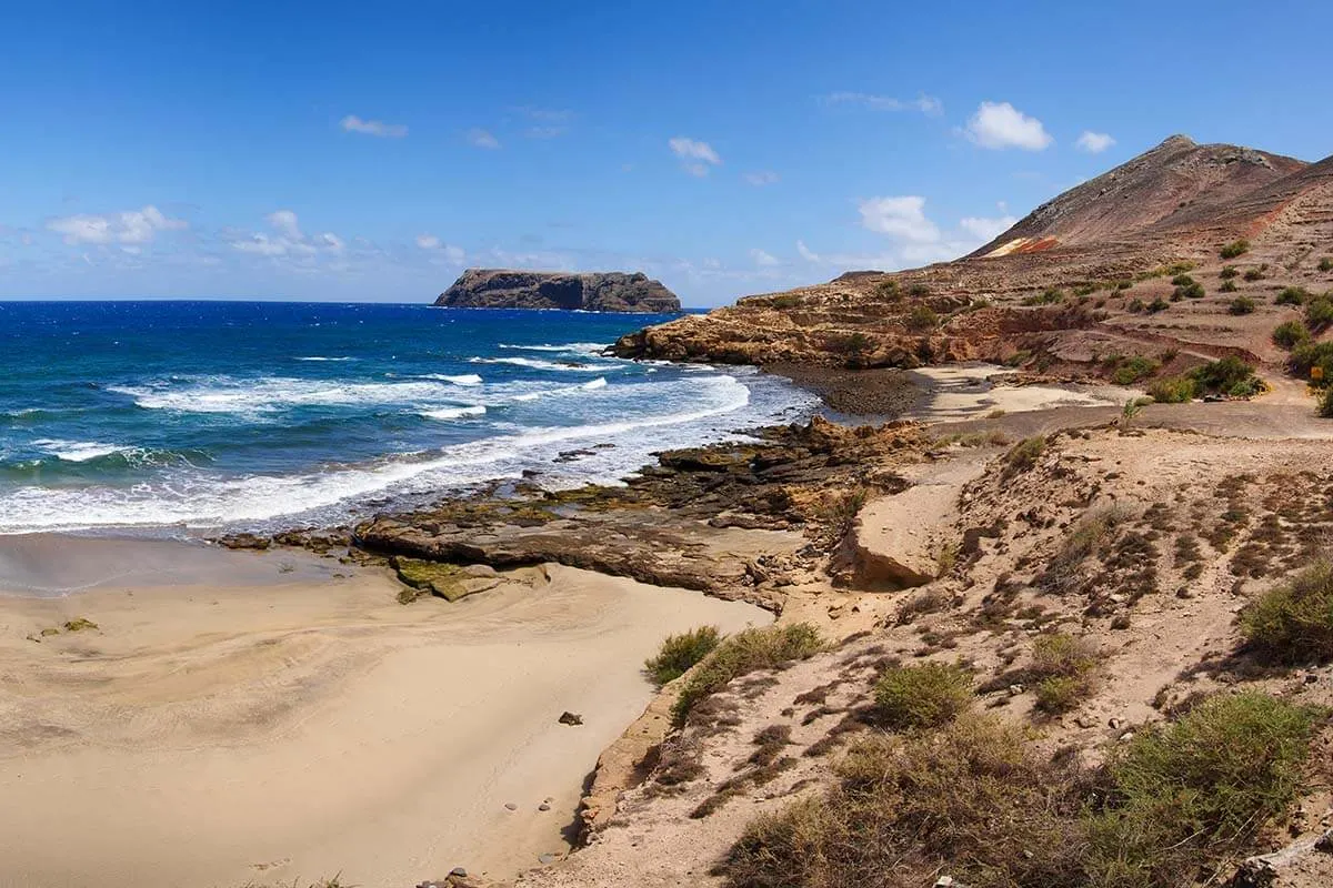 Porto Santo island beaches at Ponta da Calheta, Portugal