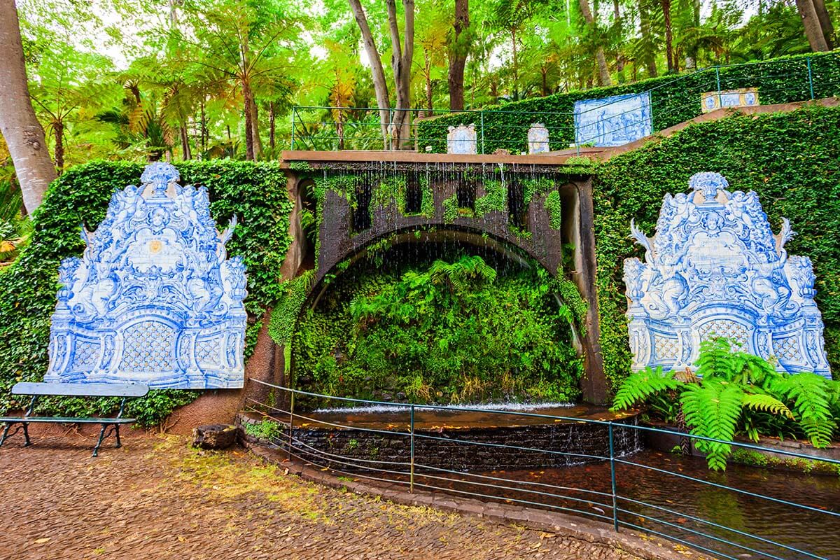 Portuguese azulejo tiles in Jardim Tropical Monte Palace in Madeira