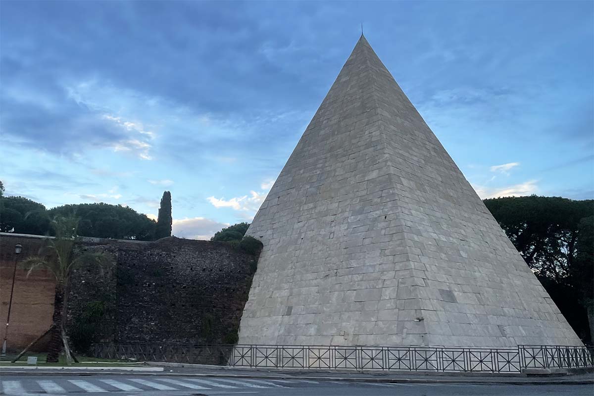 Pyramid of Cestius is one of the oldest landmarks of Ancient Rome