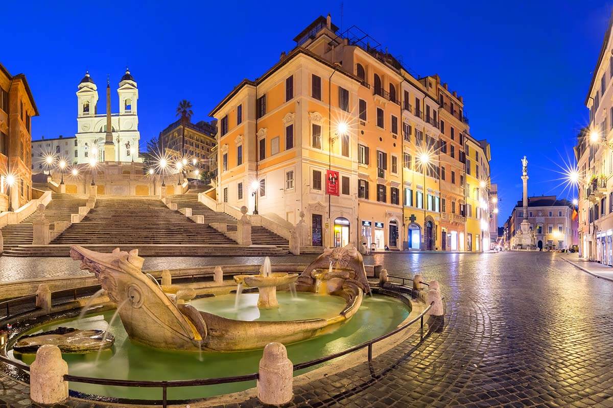 Rome at night - Italy trip itinerary
