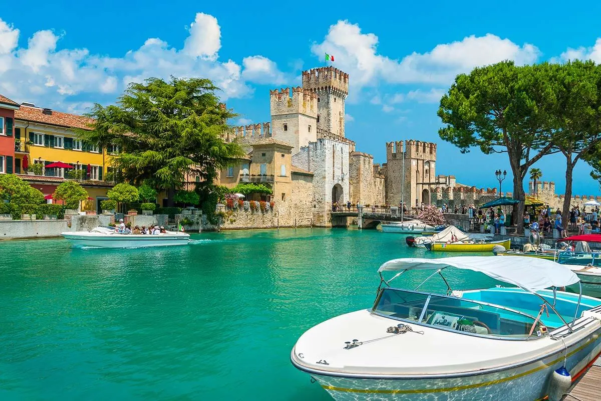 Sirmione town and castle at Lake Garda in Italy
