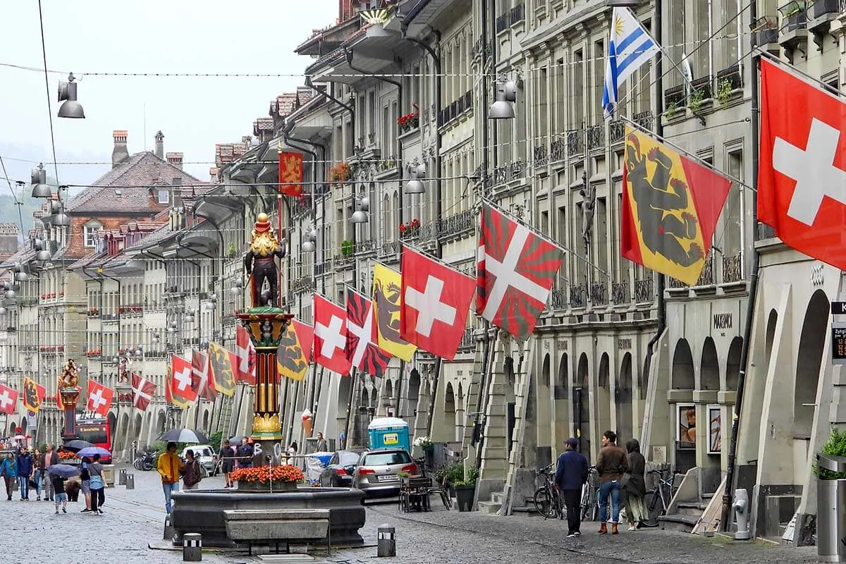 Kramgasse - UNESCO Old Town in Bern Switzerland
