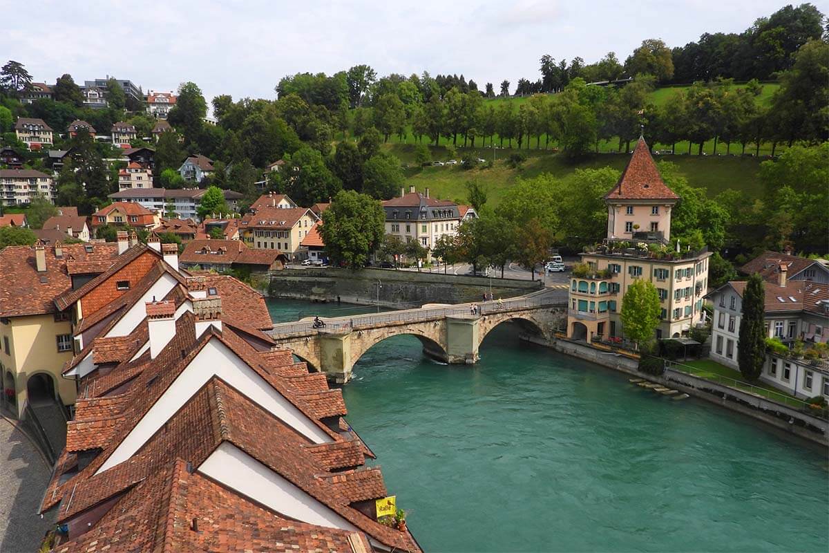 Untertorbrücke view from Nydeggbrücke bridge in Bern