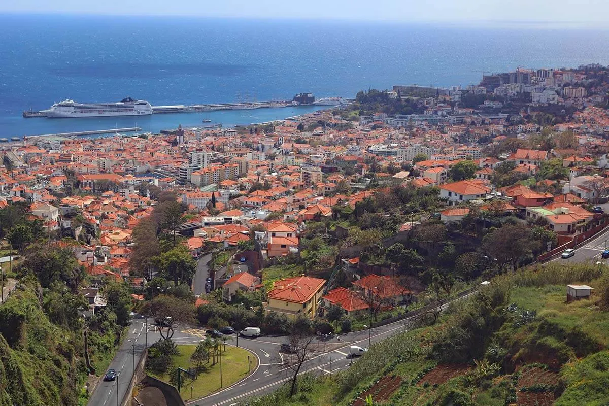 View from Monte Cable Car in Funchal Madeira