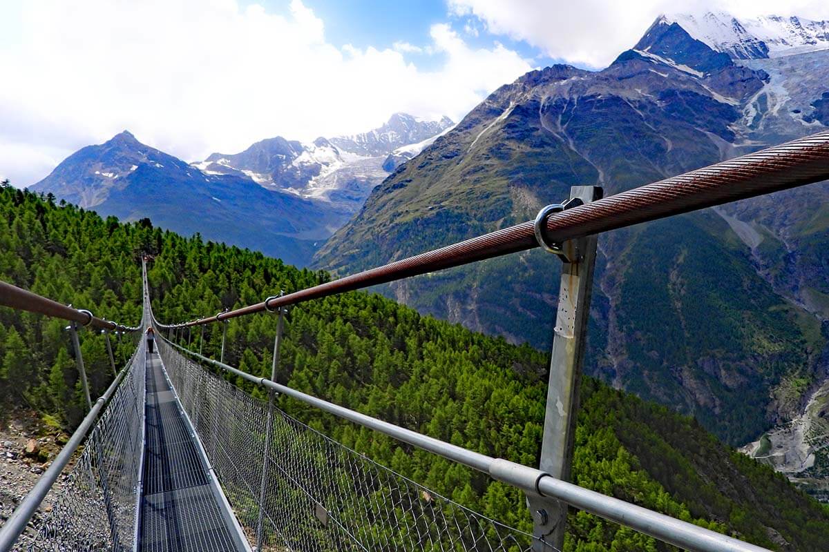 Charles Kuonen Suspension Bridge near Zermatt in Switzerland