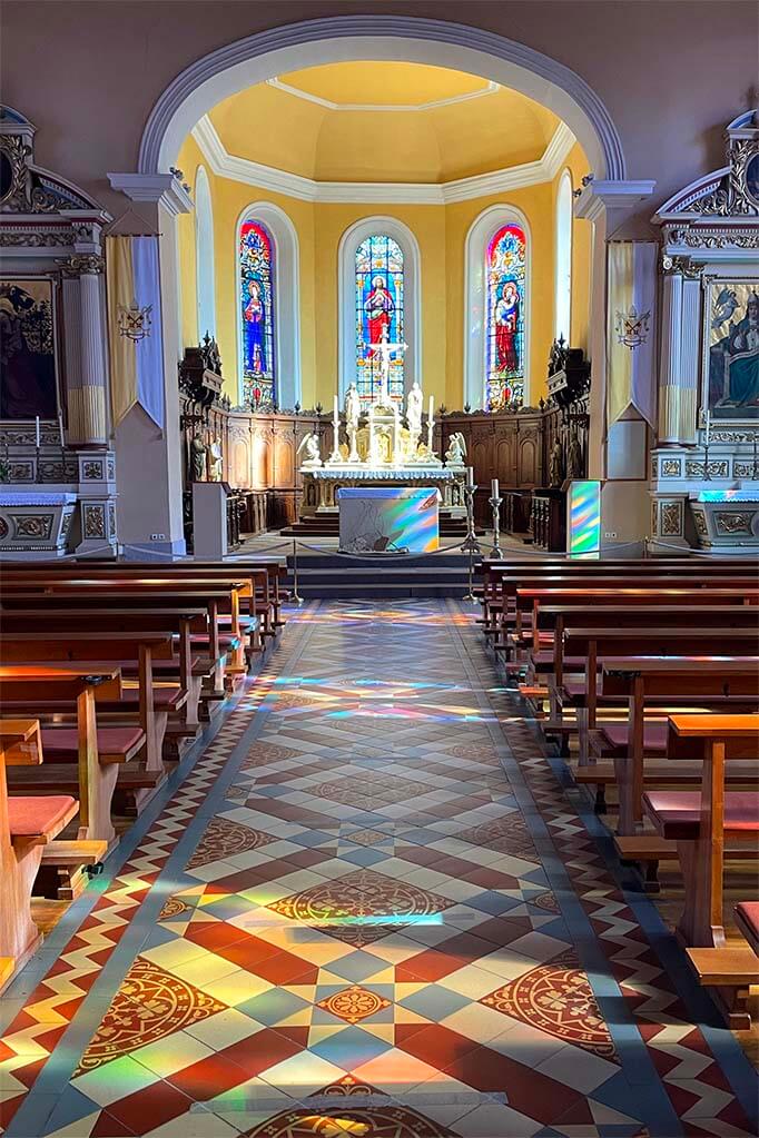 Church interior of Église Saints-Pierre-et-Paul in Eguisheim France