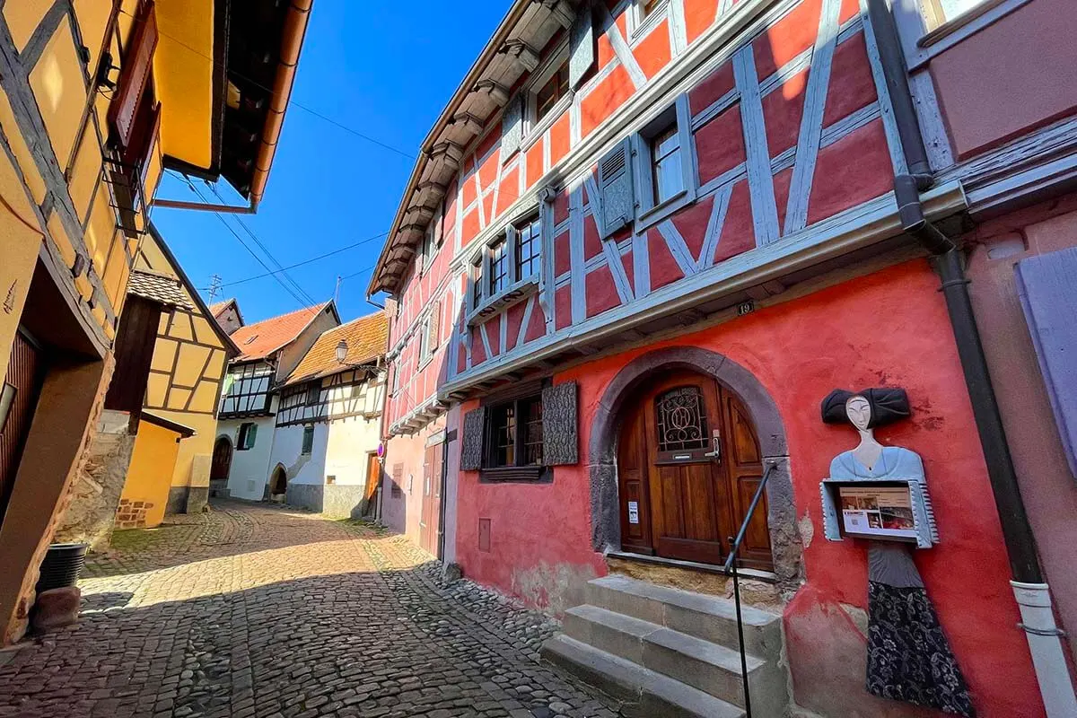 Colorful houses on Rue du Rempart in Eguisheim