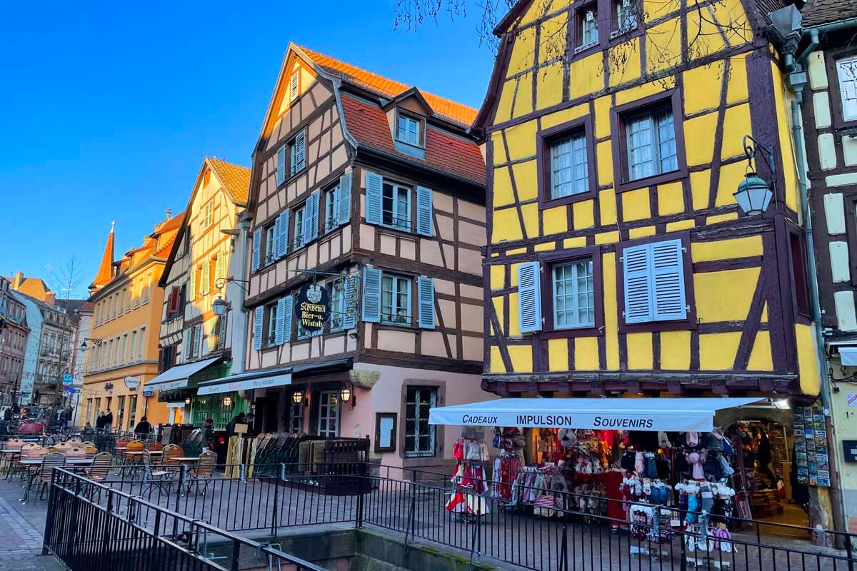 Colorful traditional buildings in Colmar old town