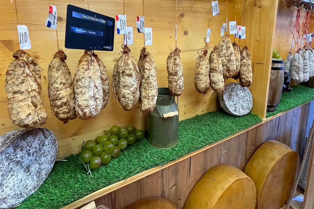 Cured meat and cheese store in Eguisheim France