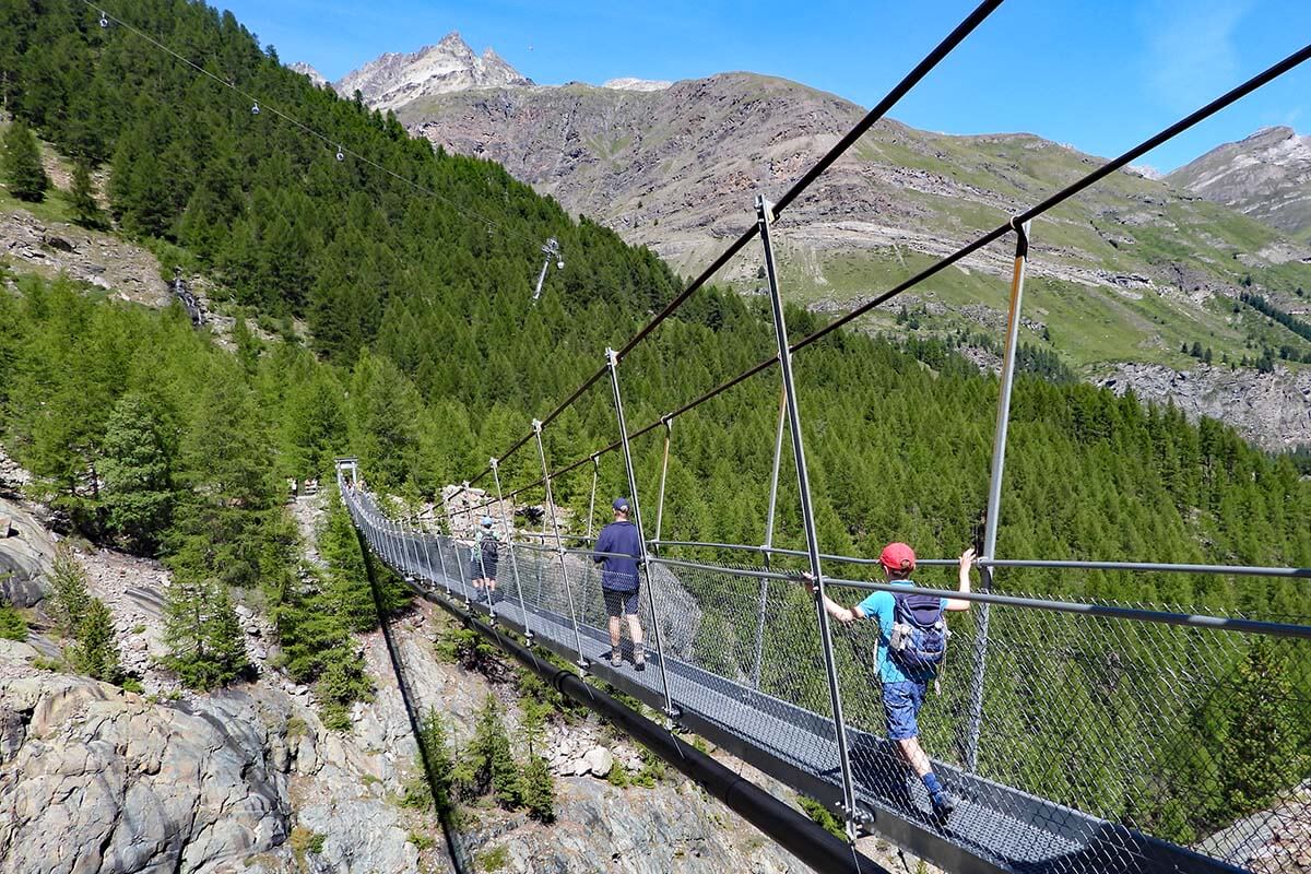 Furi Suspension Bridge is one of the easiest hikes in Zermatt