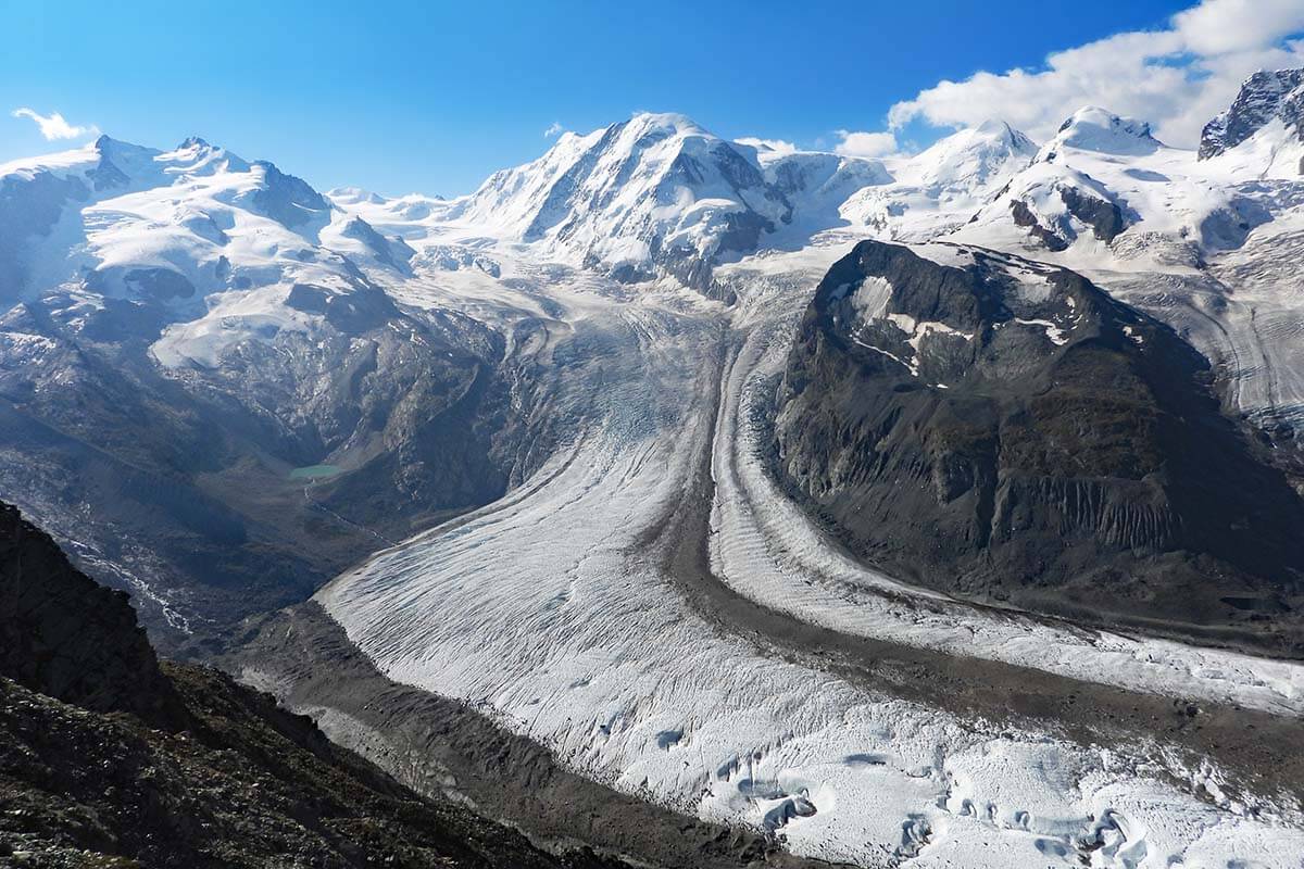 Gorner Glacier at Gornergrat in Zermatt Switzerland