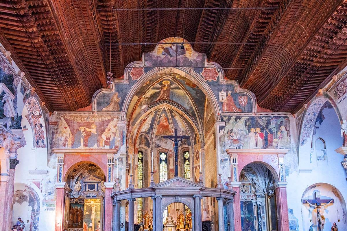 Interior of San Fermo Maggiore church in Verona