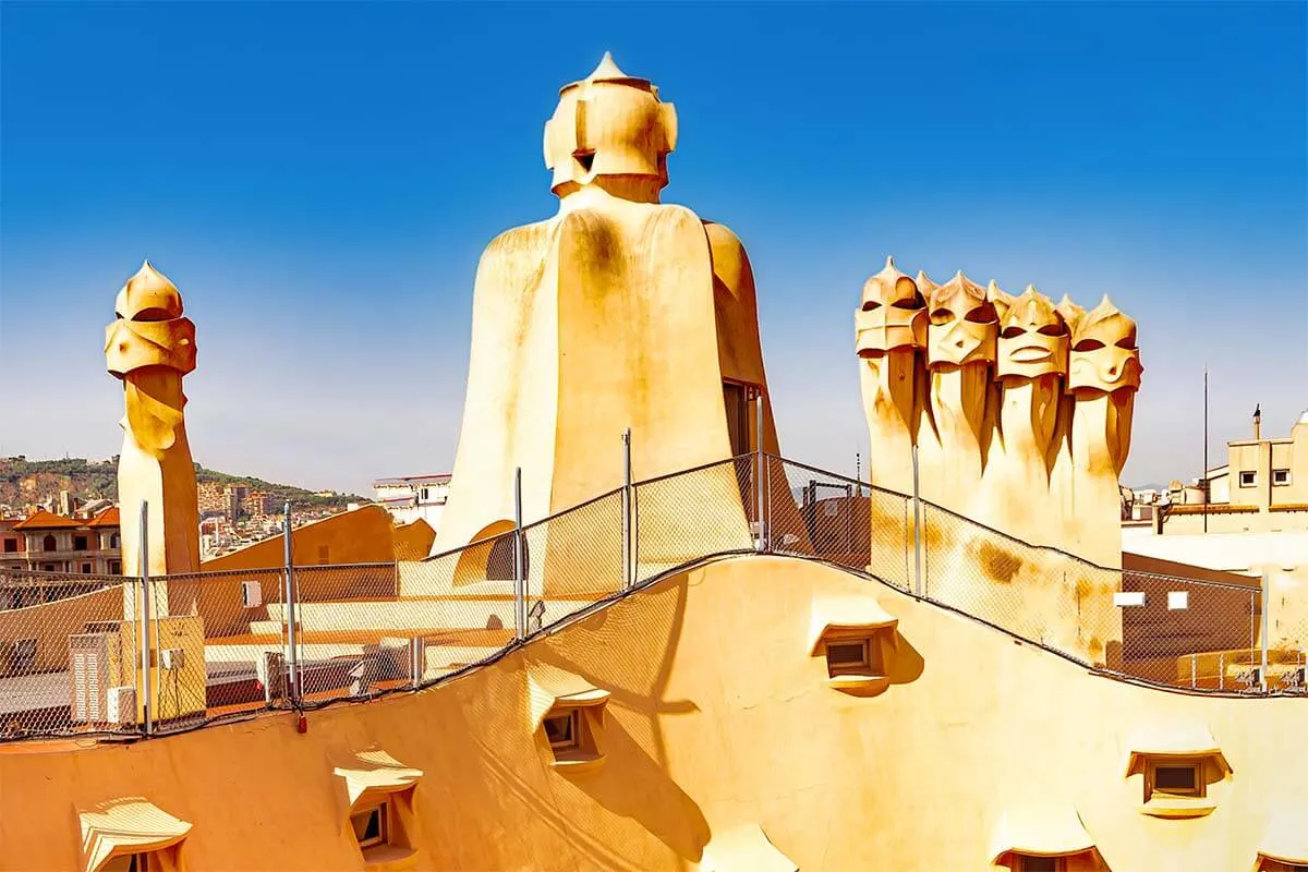 La Pedrera (Casa Mila) rooftop with Gaudi statues