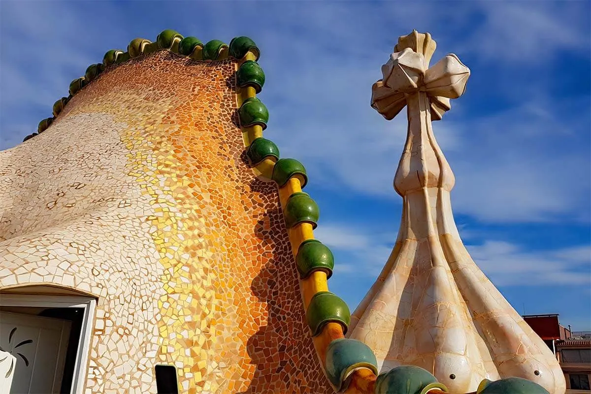 The rooftop of Casa Batllo in Barcelona