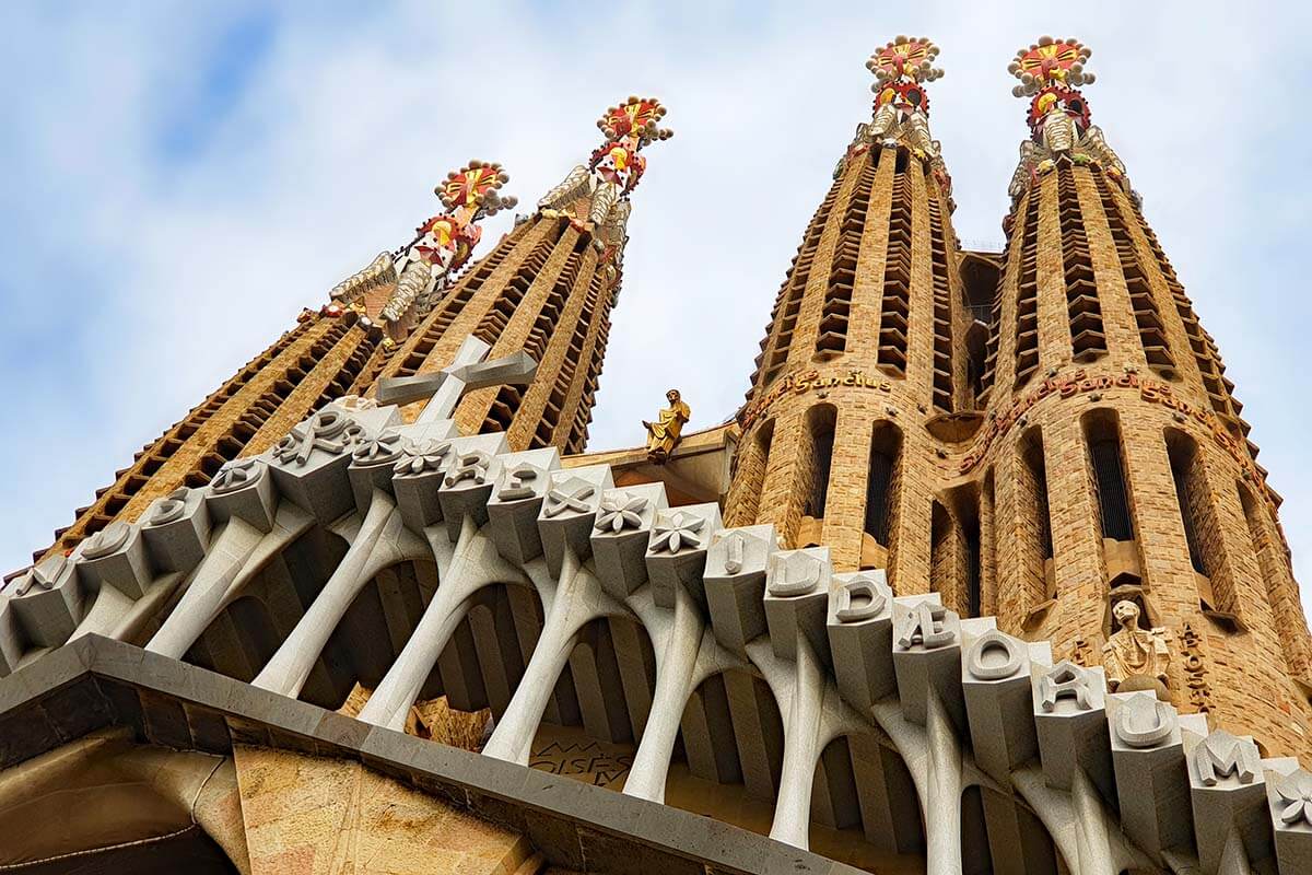 The towers of La Sagrada Familia in Barcelona