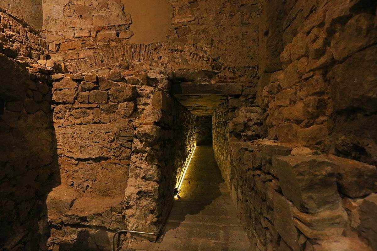 Ancient underground town at Barcelona History Museum (MUHBA)